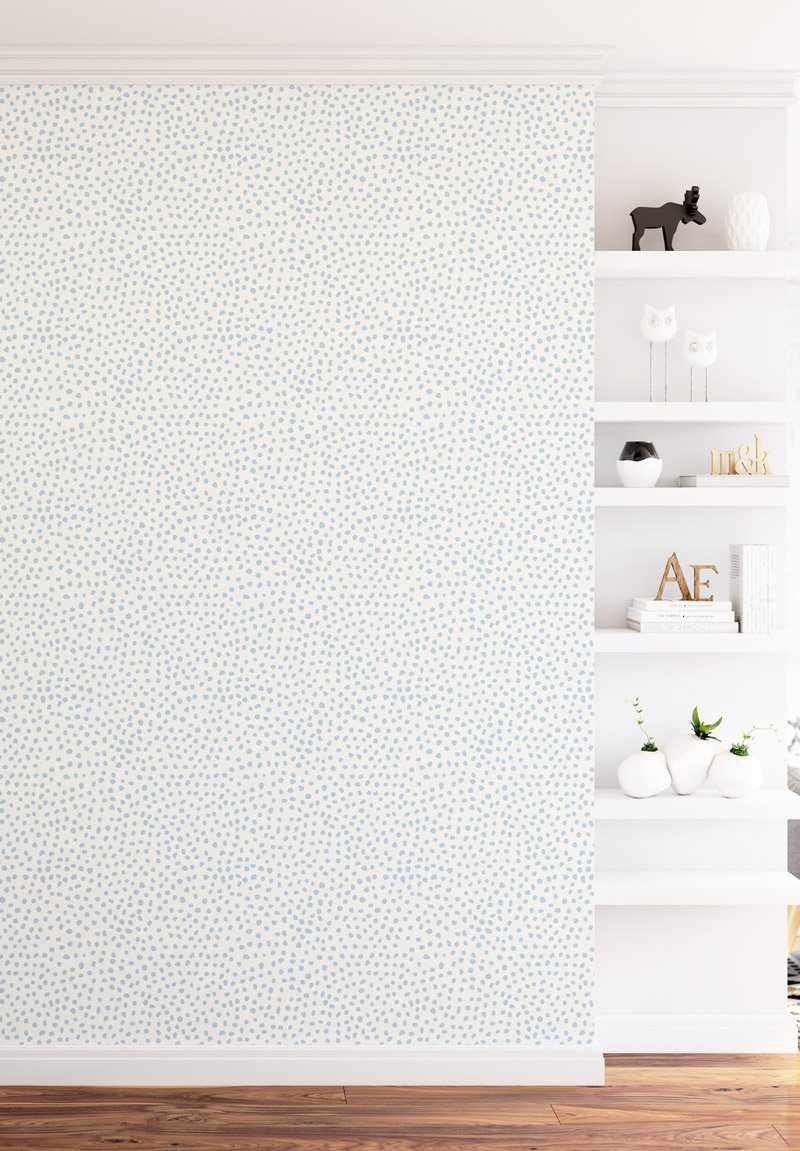 Gigi's Dots Wallpaper in Barely Blue-Wallpaper-Buy Kids Removable Wallpaper Online Our Custom Made Children‚àö¬¢‚Äö√á¬®‚Äö√ë¬¢s Wallpapers Are A Fun Way To Decorate And Enhance Boys Bedroom Decor And Girls Bedrooms They Are An Amazing Addition To Your Kids Bedroom Walls Our Collection of Kids Wallpaper Is Sure To Transform Your Kids Rooms Interior Style From Pink Wallpaper To Dinosaur Wallpaper Even Marble Wallpapers For Teen Boys Shop Peel And Stick Wallpaper Online Today With Olive et Oriel