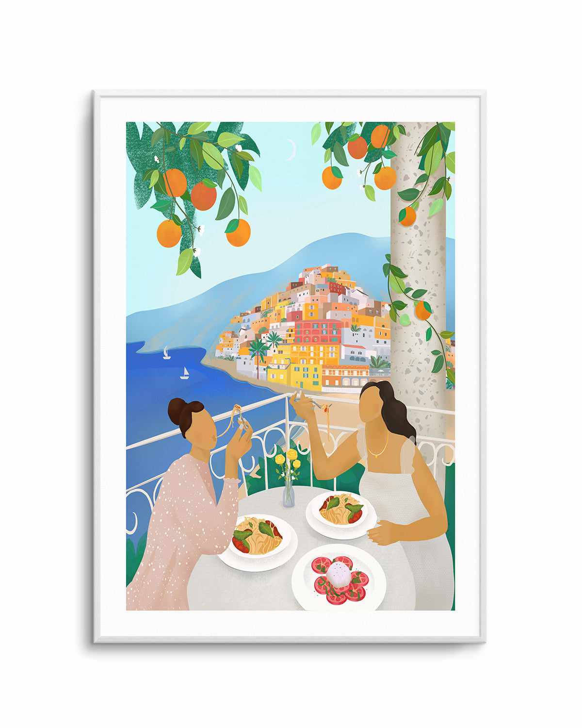 Girls in Positano by Petra Lizde Art Print