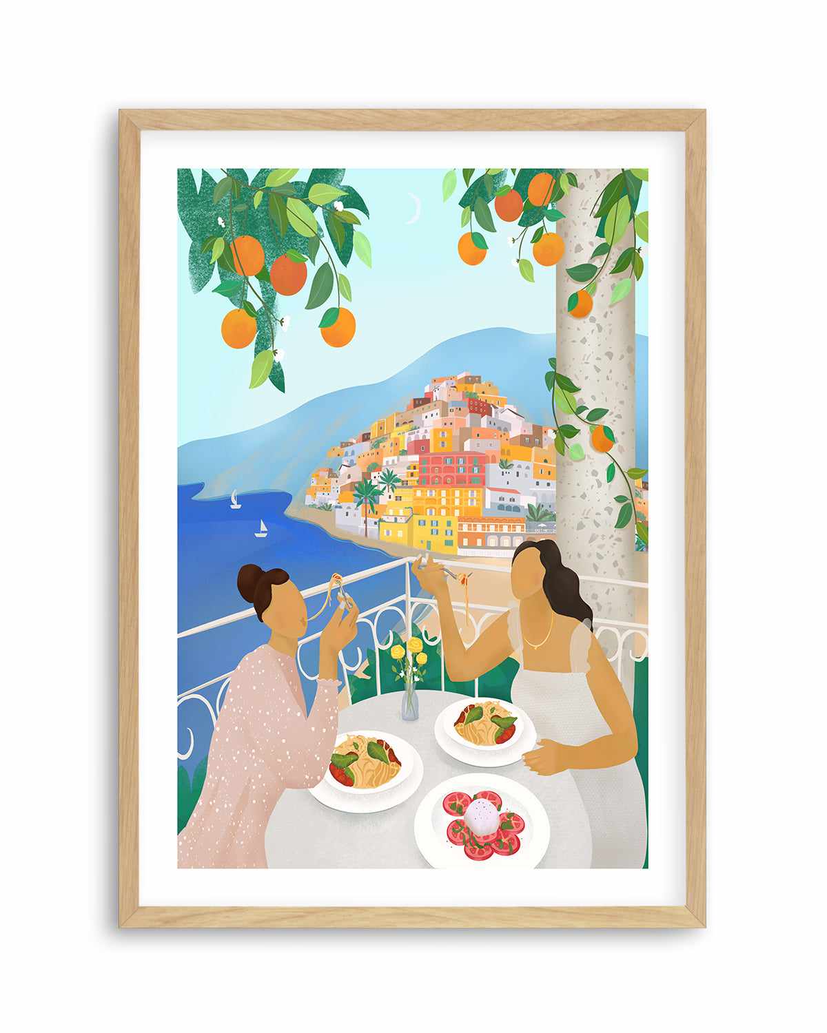 Girls in Positano by Petra Lizde Art Print