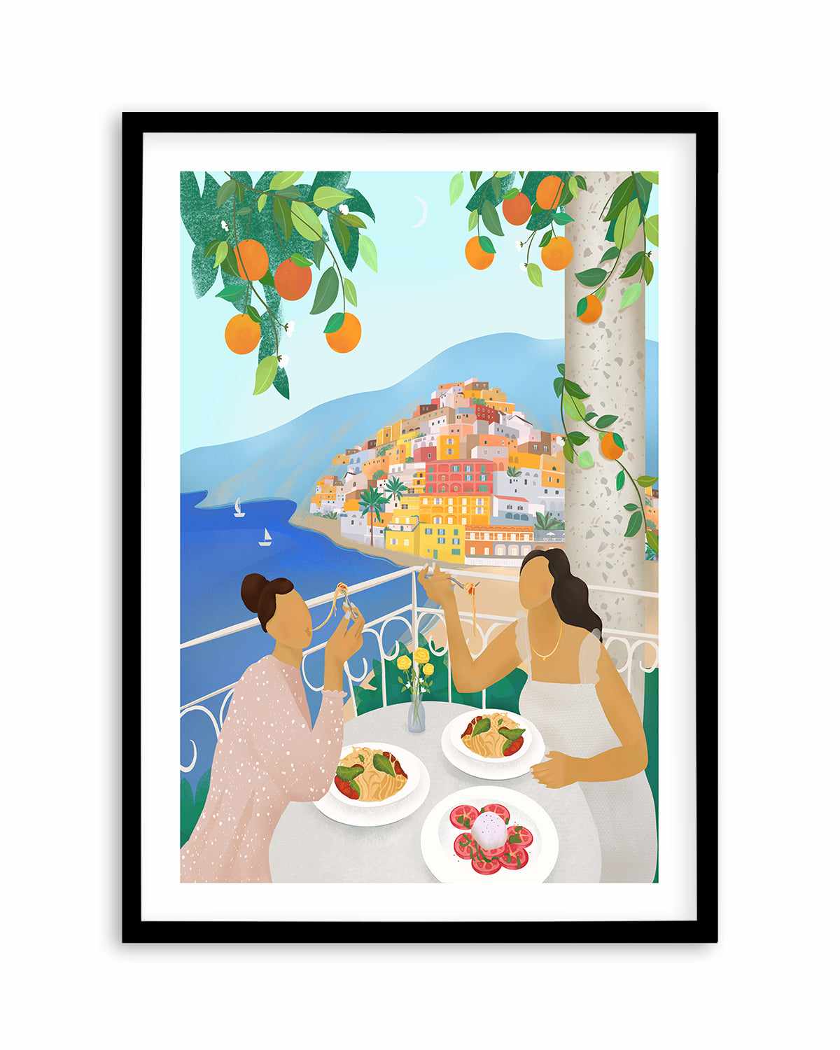 Girls in Positano by Petra Lizde Art Print