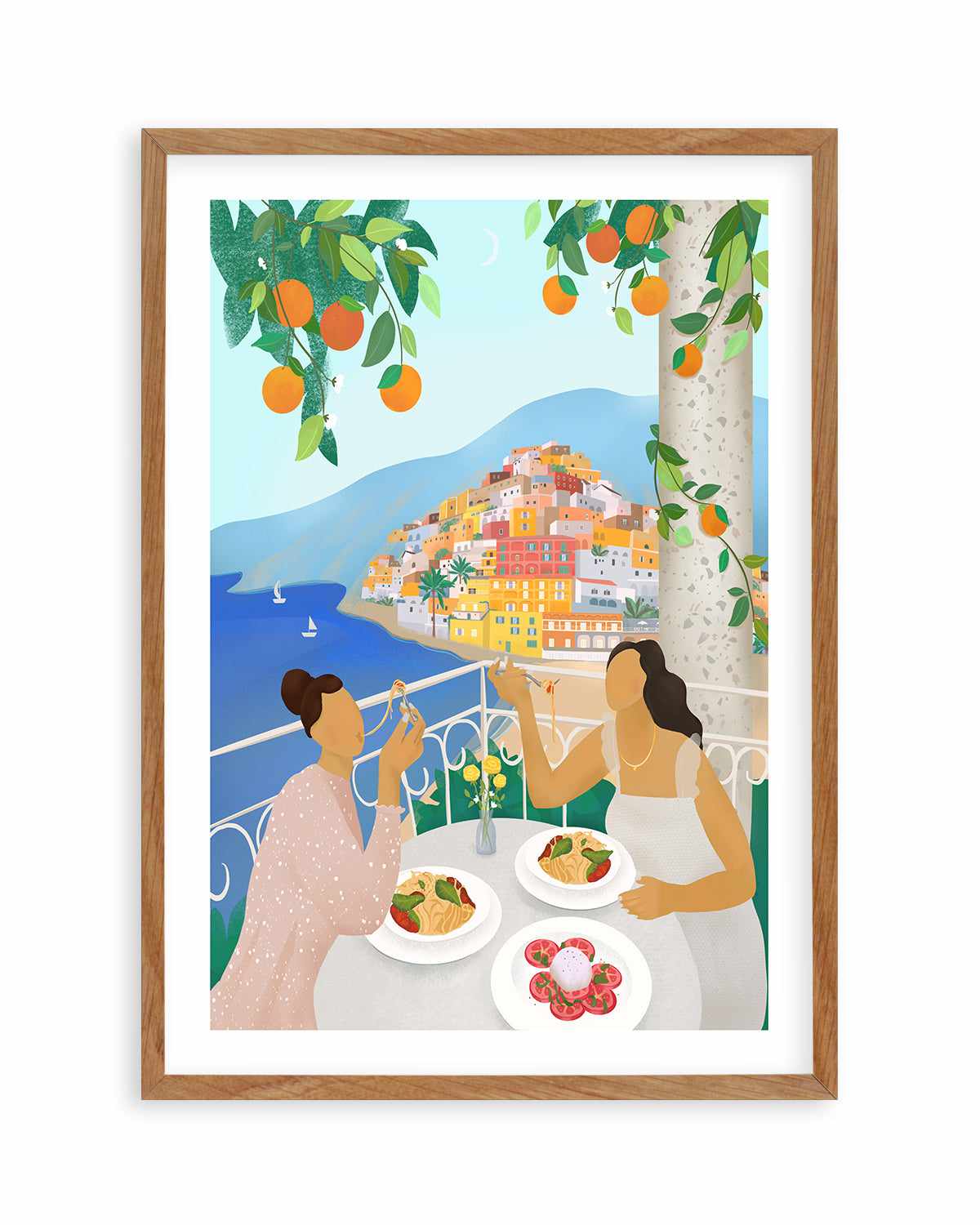 Girls in Positano by Petra Lizde Art Print