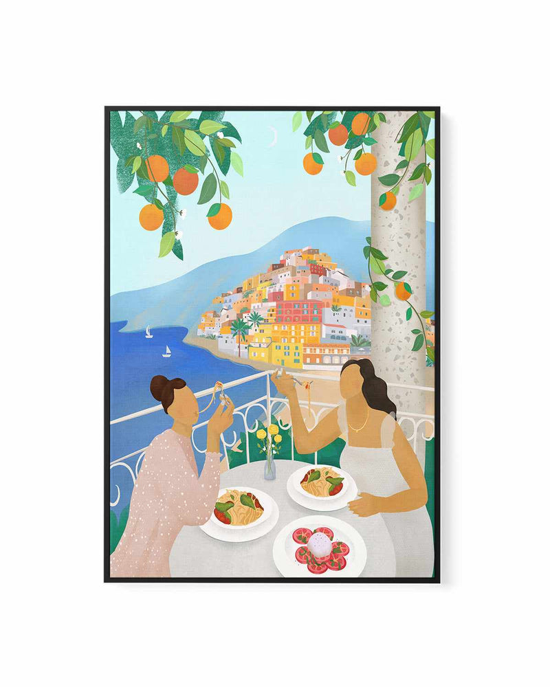 Girls in Positano by Petra Lizde | Framed Canvas Art Print