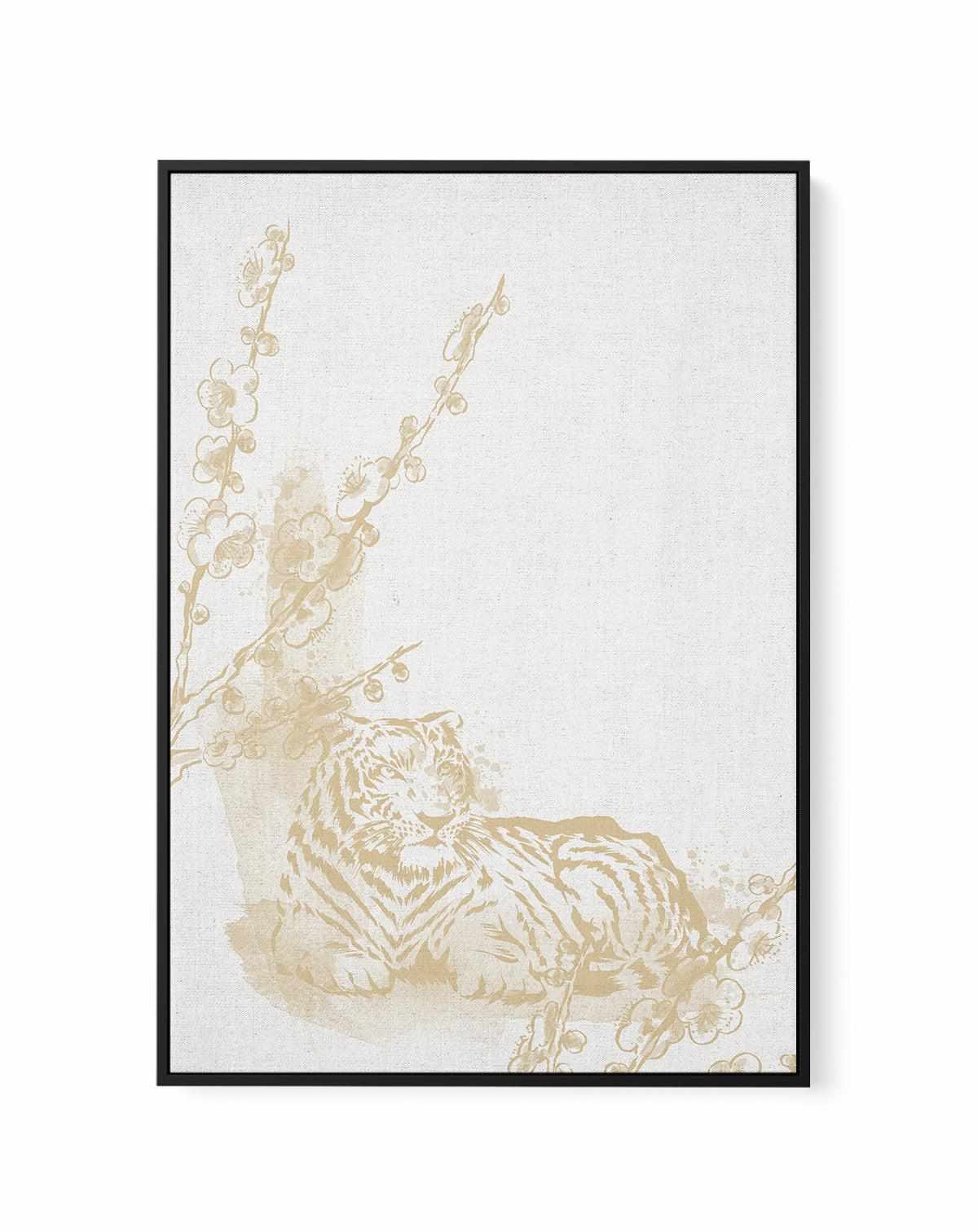 Golden Tiger II | Framed Canvas Art Print