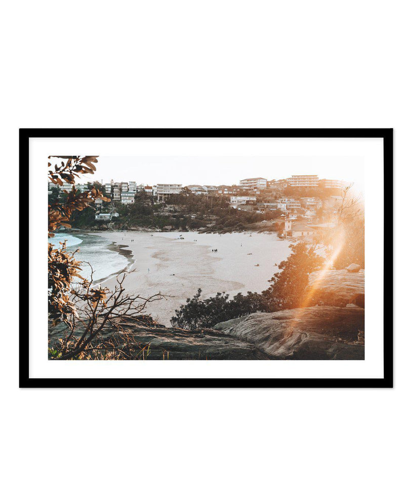 Golden Times | Freshwater Beach Art Print-PRINT-Olive et Oriel-Olive et Oriel-A4 | 8.3" x 11.7" | 21 x 29.7cm-Black-With White Border-Buy-Australian-Art-Prints-Online-with-Olive-et-Oriel-Your-Artwork-Specialists-Austrailia-Decorate-With-Coastal-Photo-Wall-Art-Prints-From-Our-Beach-House-Artwork-Collection-Fine-Poster-and-Framed-Artwork