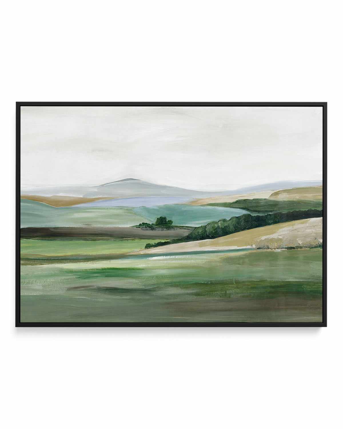 Green Hillside Horizon | Framed Canvas Art Print