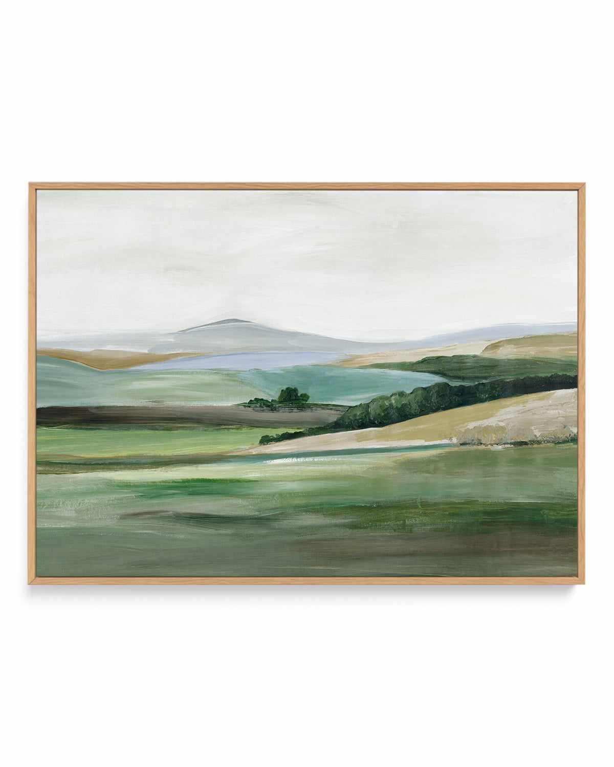 Green Hillside Horizon | Framed Canvas Art Print