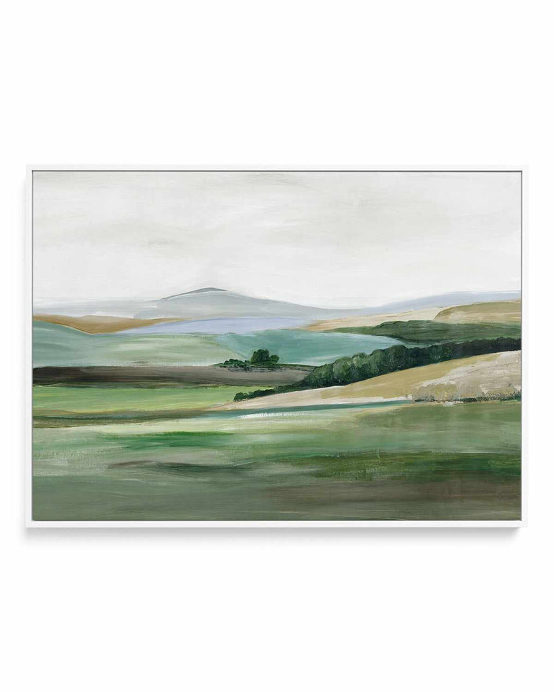Green Hillside Horizon | Framed Canvas Art Print