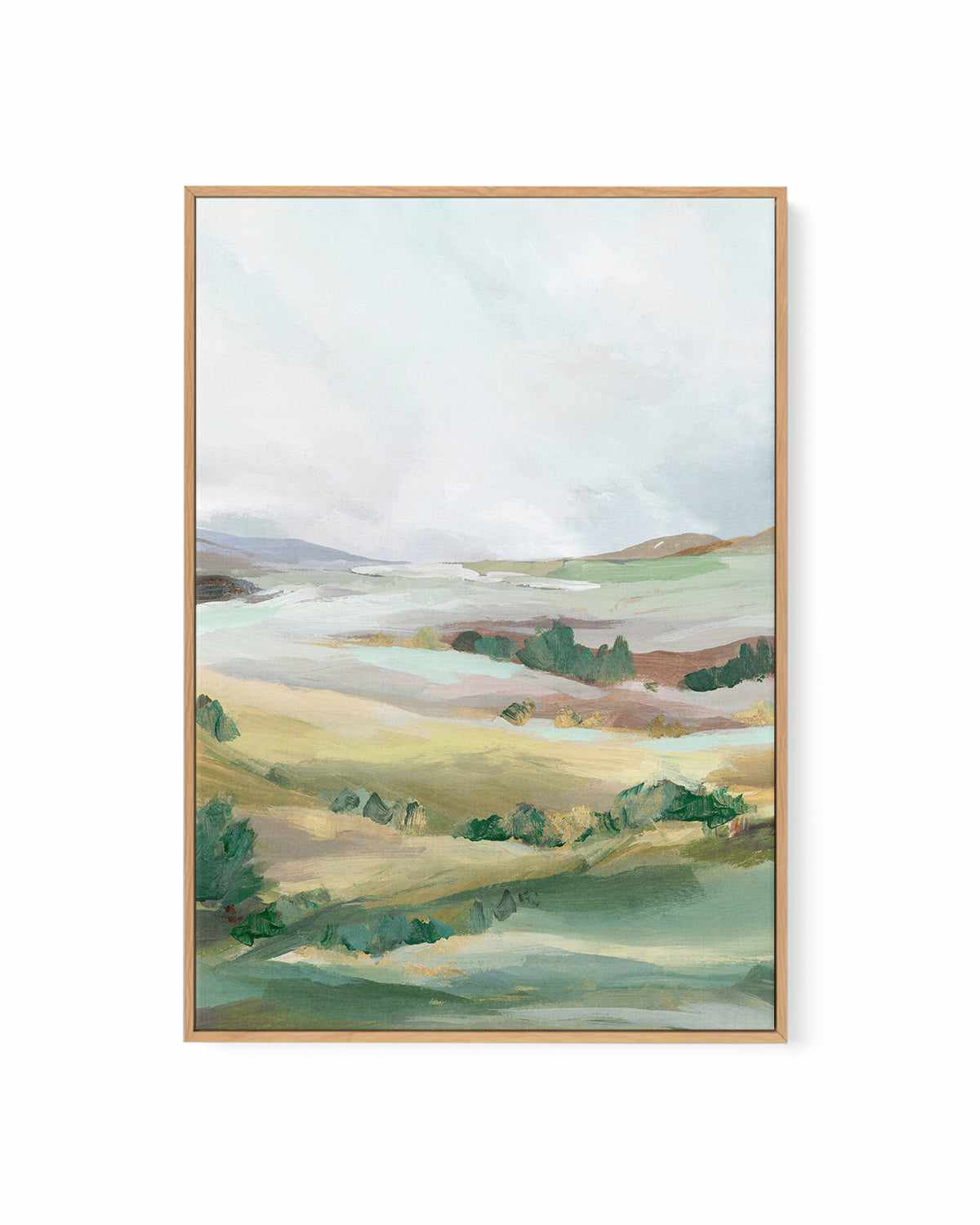 Green Pastures II | Framed Canvas Art Print