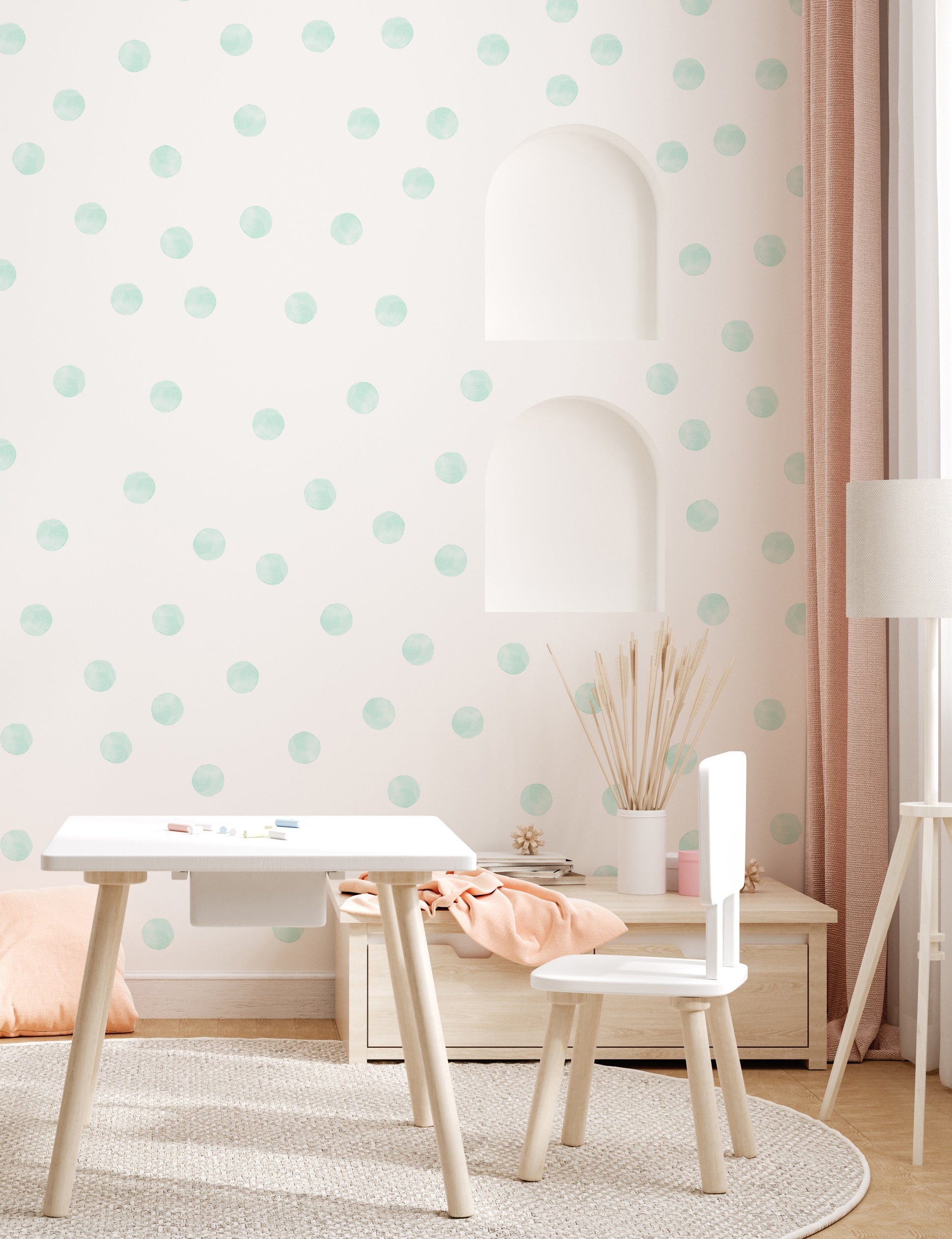 Sage Watercolour Dots Decal Set