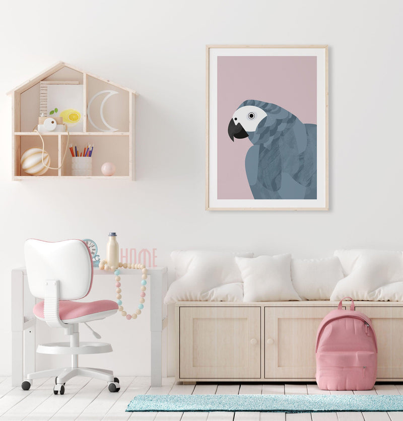Grey Macaw by Dan Hobday Art Print-PRINT-Olive et Oriel-Dan Hobday-Buy-Australian-Art-Prints-Online-with-Olive-et-Oriel-Your-Artwork-Specialists-Austrailia-Decorate-With-Coastal-Photo-Wall-Art-Prints-From-Our-Beach-House-Artwork-Collection-Fine-Poster-and-Framed-Artwork