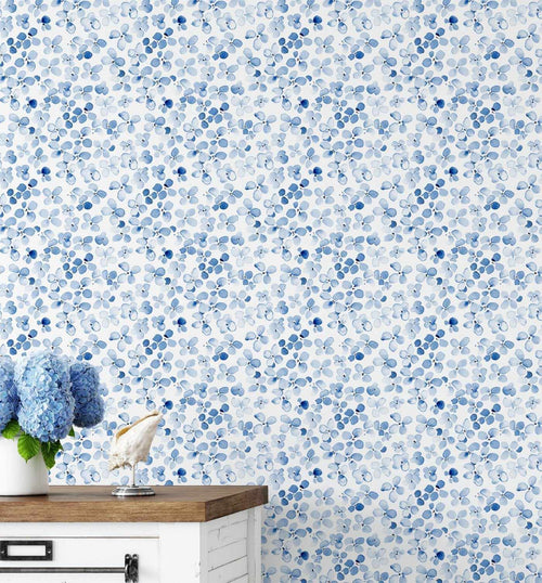 Hamptons Hydrangea Wallpaper - Olive et Oriel