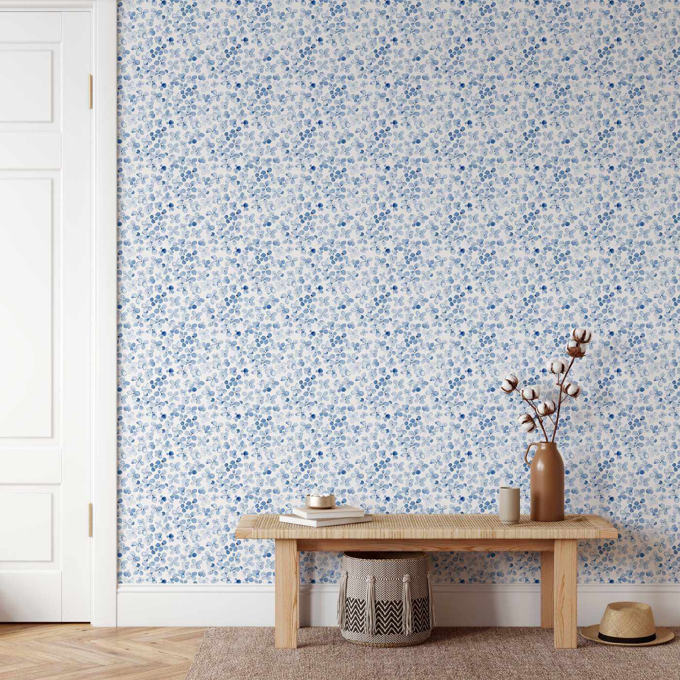 Hamptons Hydrangea Wallpaper - Olive et Oriel