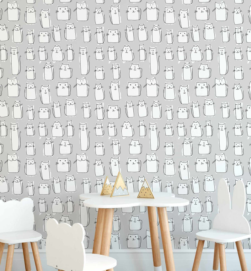 Happy Cats Wallpaper-Wallpaper-Buy Kids Removable Wallpaper Online Our Custom Made Children√¢‚Ç¨‚Ñ¢s Wallpapers Are A Fun Way To Decorate And Enhance Boys Bedroom Decor And Girls Bedrooms They Are An Amazing Addition To Your Kids Bedroom Walls Our Collection of Kids Wallpaper Is Sure To Transform Your Kids Rooms Interior Style From Pink Wallpaper To Dinosaur Wallpaper Even Marble Wallpapers For Teen Boys Shop Peel And Stick Wallpaper Online Today With Olive et Oriel