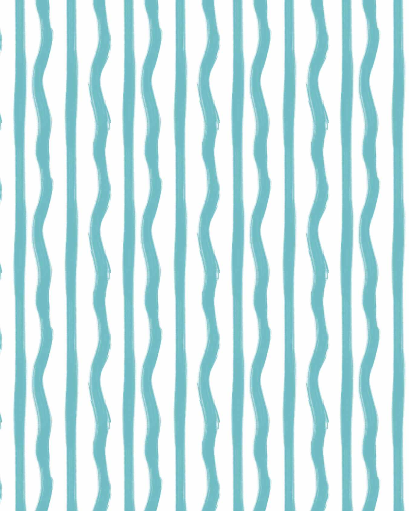 Mixed Stripe Wallpaper in Ocean