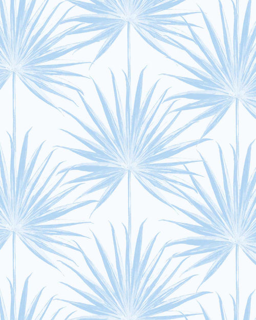Coastal Palm Wallpaper in Blue