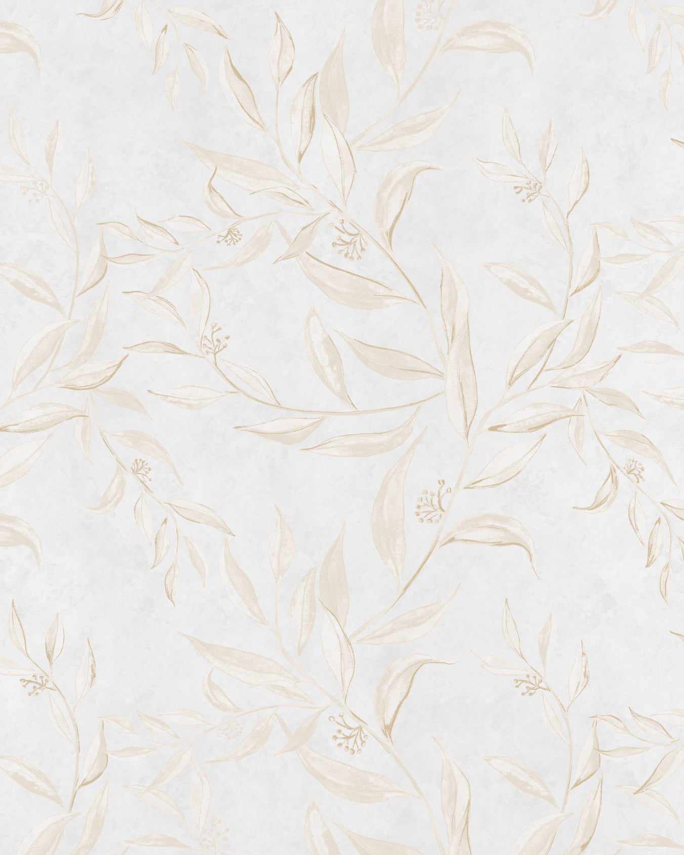 Olive Leaf Wallpaper in Dove Grey