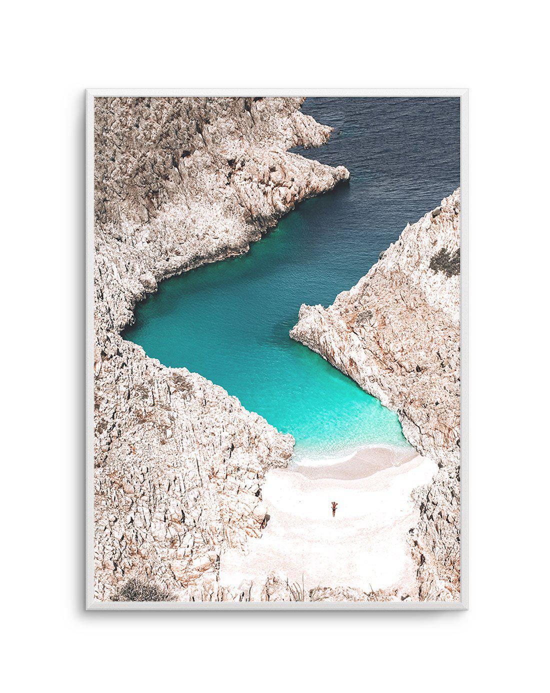 Hideaway, Crete Art Print-Shop Greece Wall Art Prints Online with Olive et Oriel - Our collection of Greek Islands art prints offer unique wall art including blue domes of Santorini in Oia, mediterranean sea prints and incredible posters from Milos and other Greece landscape photography - this collection will add mediterranean blue to your home, perfect for updating the walls in coastal, beach house style. There is Greece art on canvas and extra large wall art with fast, free shipping across Aus