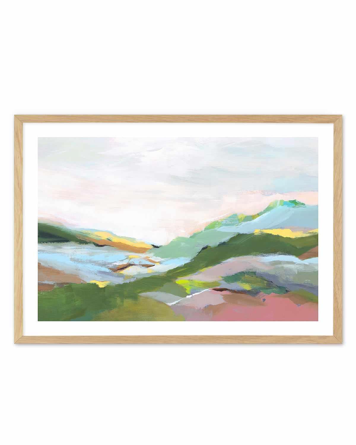 Highland I Art Print-PRINT-Order sage mint green framed abstract painting wall art prints online with Olive et Oriel Australia