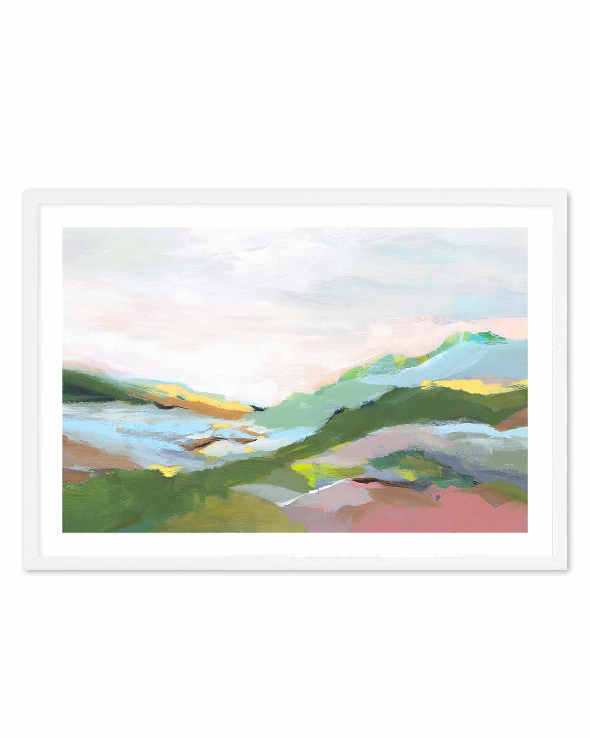 Highland I Art Print-PRINT-Order sage mint green framed abstract painting wall art prints online with Olive et Oriel Australia