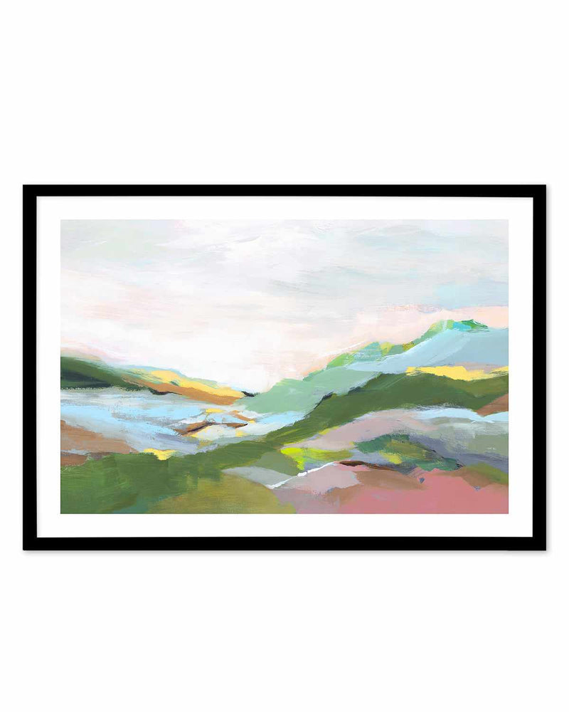 Highland I Art Print-PRINT-Order sage mint green framed abstract painting wall art prints online with Olive et Oriel Australia