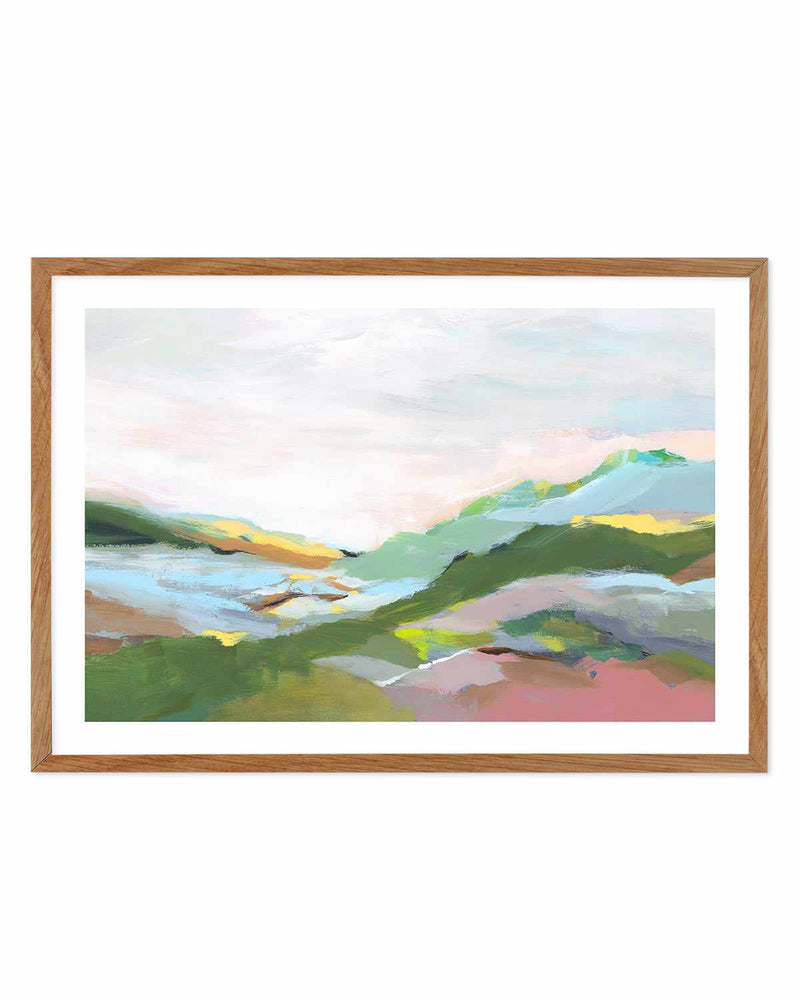 Highland I Art Print-PRINT-Order sage mint green framed abstract painting wall art prints online with Olive et Oriel Australia