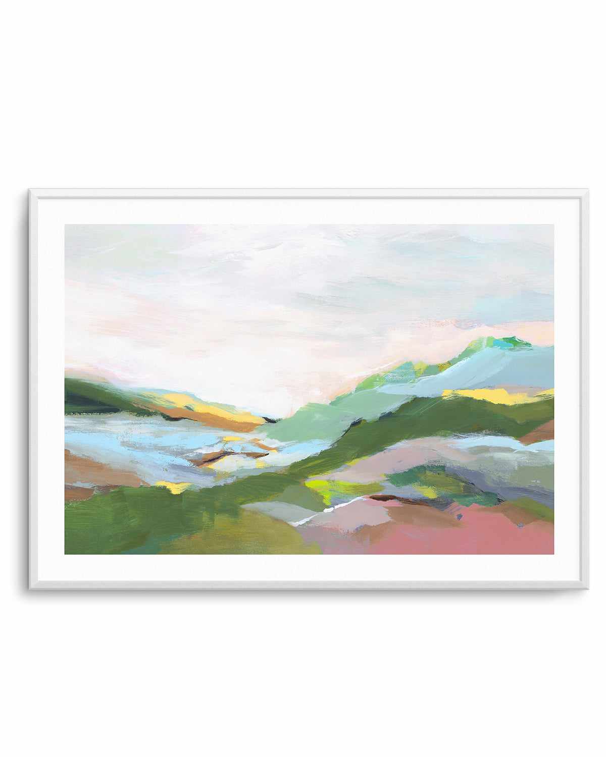 Highland I Art Print-PRINT-Order sage mint green framed abstract painting wall art prints online with Olive et Oriel Australia