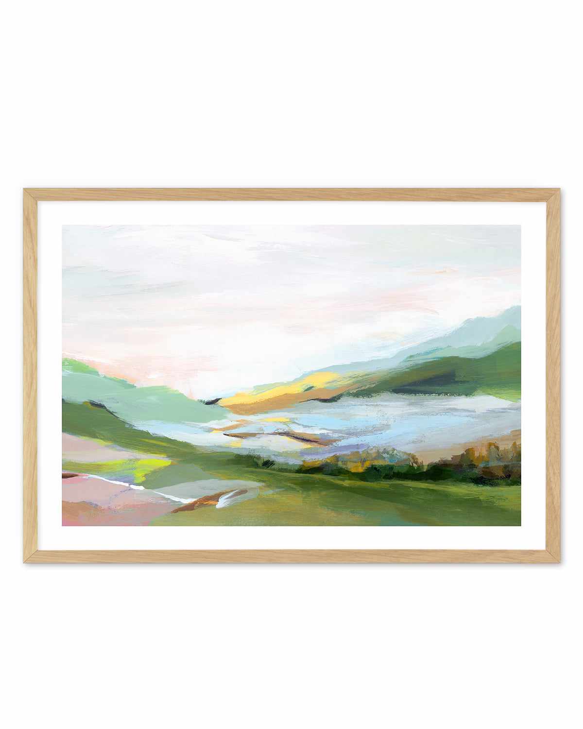 Highland II Art Print-PRINT-Order sage mint green framed abstract painting wall art prints online with Olive et Oriel Australia