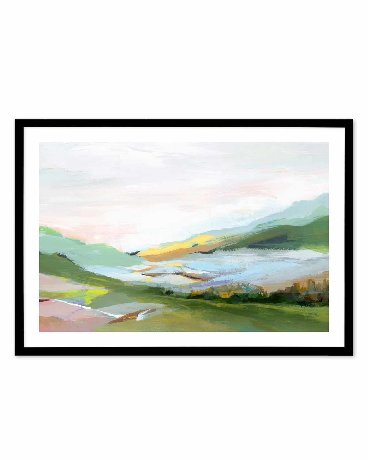 Highland II Art Print-PRINT-Order sage mint green framed abstract painting wall art prints online with Olive et Oriel Australia