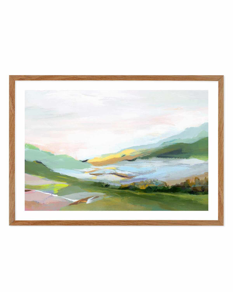 Highland II Art Print-PRINT-Order sage mint green framed abstract painting wall art prints online with Olive et Oriel Australia