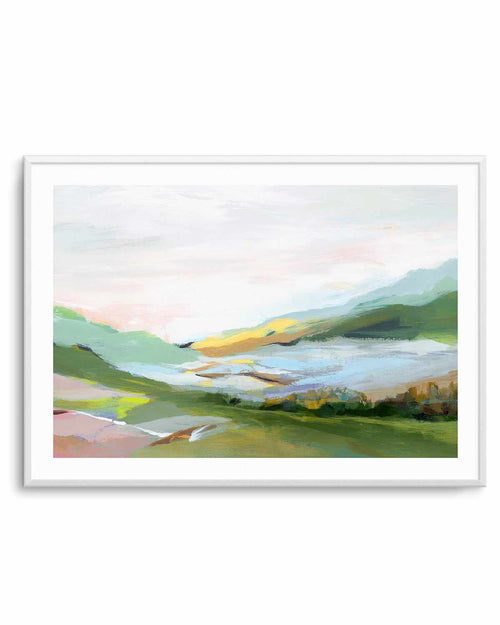 Highland II Art Print-PRINT-Order sage mint green framed abstract painting wall art prints online with Olive et Oriel Australia