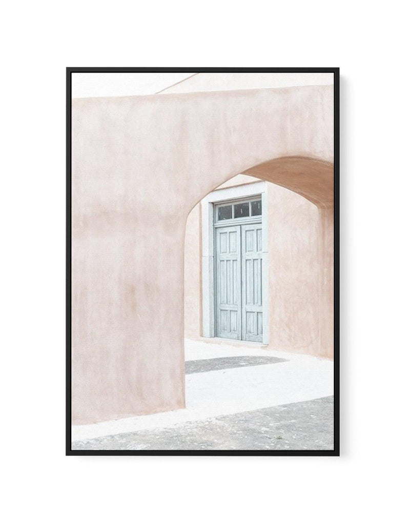 House Of Peach I | Santorini | Framed Canvas-Shop Greece Wall Art Prints Online with Olive et Oriel - Our collection of Greek Islands art prints offer unique wall art including blue domes of Santorini in Oia, mediterranean sea prints and incredible posters from Milos and other Greece landscape photography - this collection will add mediterranean blue to your home, perfect for updating the walls in coastal, beach house style. There is Greece art on canvas and extra large wall art with fast, free 