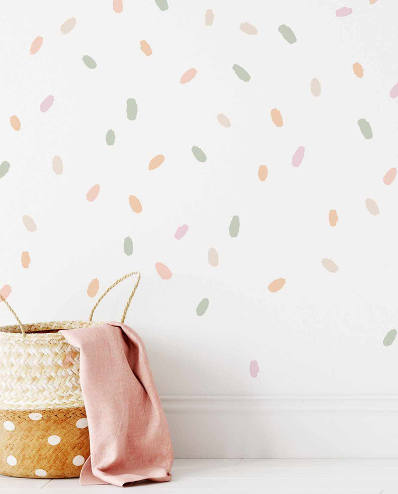 'Ice Cream Kisses' Super Fun Dots Decal Set | 174 dots!-Decals-Olive et Oriel-Decorate your kids bedroom wall decor with removable wall decals, these fabric kids decals are a great way to add colour and update your children's bedroom. Available as girls wall decals or boys wall decals, there are also nursery decals.
