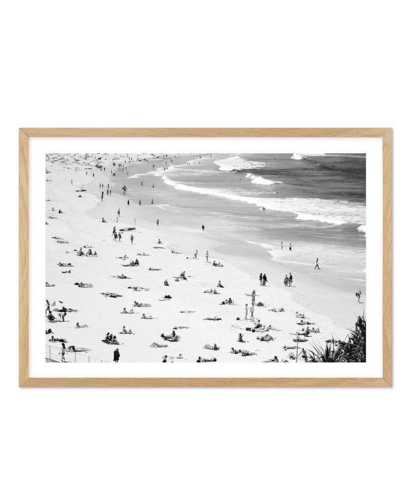Iconic Bondi B&W Art Print-PRINT-Olive et Oriel-Olive et Oriel-A4 | 8.3" x 11.7" | 21 x 29.7cm-Oak-With White Border-Buy-Australian-Art-Prints-Online-with-Olive-et-Oriel-Your-Artwork-Specialists-Austrailia-Decorate-With-Coastal-Photo-Wall-Art-Prints-From-Our-Beach-House-Artwork-Collection-Fine-Poster-and-Framed-Artwork