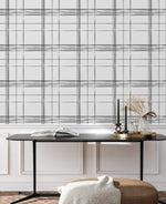 Inky Plaid Wallpaper-Wallpaper-Buy-Australian-Removable-Wallpaper-In-Gingham-Wallpaper-Peel-And-Stick-Wallpaper-Online-At-Olive-et-Oriel-Shop-Plaid-&-Check-Style-Wall-Papers-Decorate-Your-Bedroom-Living-Room-Kids-Room-or-Commercial-Interior