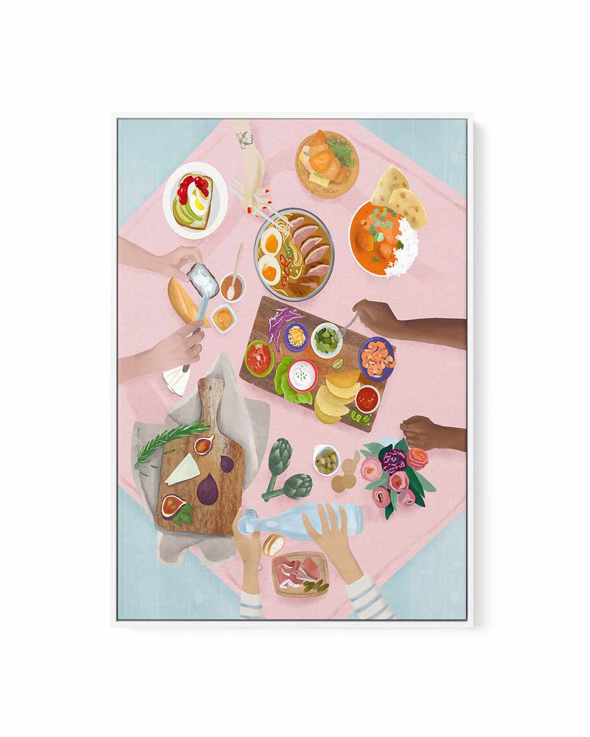 International Brunch by Petra Lizde | Framed Canvas Art Print