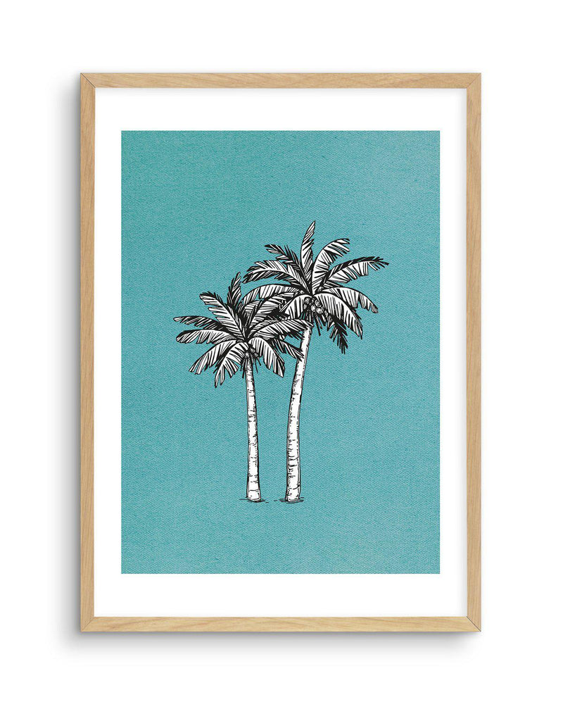Island Palm II Art Print-PRINT-Olive et Oriel-Olive et Oriel-A4 | 8.3" x 11.7" | 21 x 29.7cm-Oak-With White Border-Buy-Australian-Art-Prints-Online-with-Olive-et-Oriel-Your-Artwork-Specialists-Austrailia-Decorate-With-Coastal-Photo-Wall-Art-Prints-From-Our-Beach-House-Artwork-Collection-Fine-Poster-and-Framed-Artwork