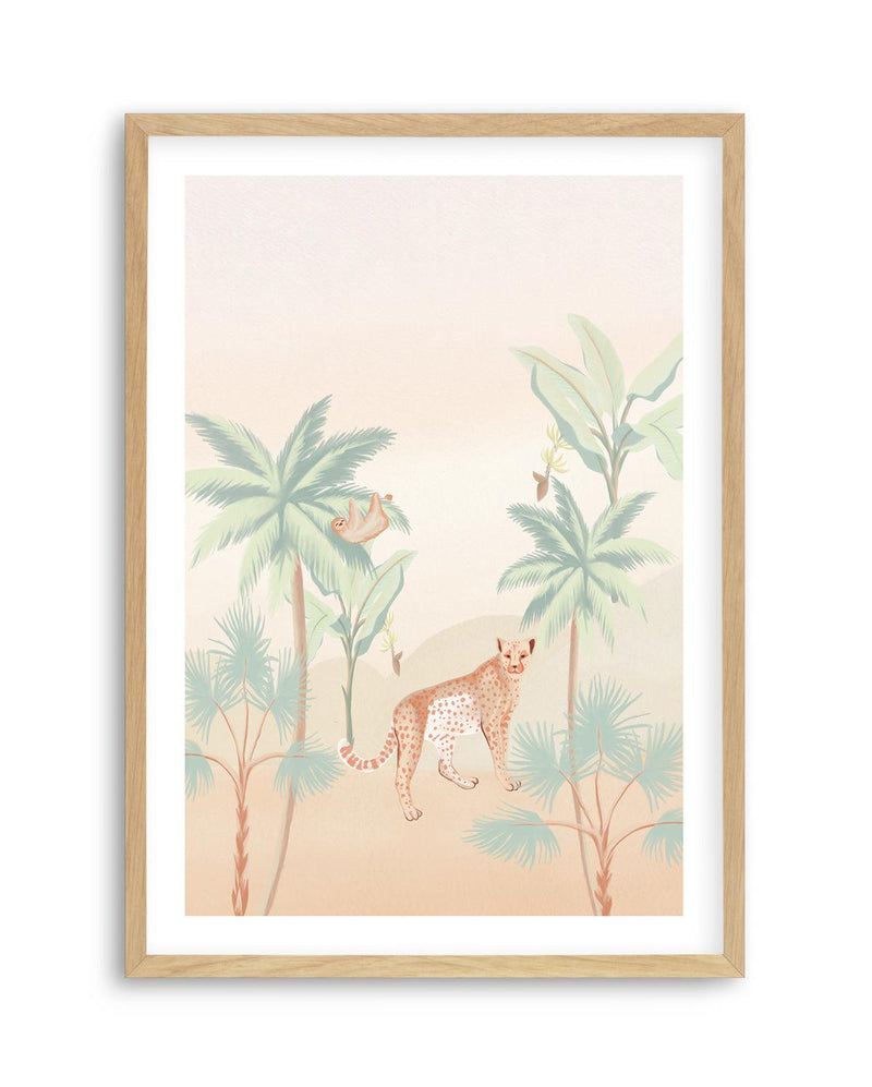 Jungle Cheetah Art Print-PRINT-Olive et Oriel-Olive et Oriel-A5 | 5.8" x 8.3" | 14.8 x 21cm-Oak-With White Border-Buy-Australian-Art-Prints-Online-with-Olive-et-Oriel-Your-Artwork-Specialists-Austrailia-Decorate-With-Coastal-Photo-Wall-Art-Prints-From-Our-Beach-House-Artwork-Collection-Fine-Poster-and-Framed-Artwork
