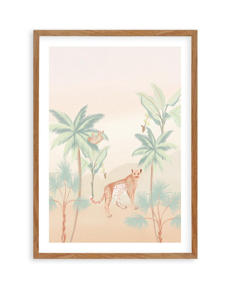 Jungle Cheetah Art Print-PRINT-Olive et Oriel-Olive et Oriel-50x70 cm | 19.6" x 27.5"-Walnut-With White Border-Buy-Australian-Art-Prints-Online-with-Olive-et-Oriel-Your-Artwork-Specialists-Austrailia-Decorate-With-Coastal-Photo-Wall-Art-Prints-From-Our-Beach-House-Artwork-Collection-Fine-Poster-and-Framed-Artwork