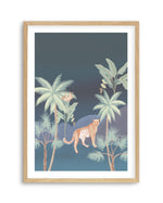 Jungle Cheetah in Midnight Art Print-PRINT-Olive et Oriel-Olive et Oriel-A5 | 5.8" x 8.3" | 14.8 x 21cm-Oak-With White Border-Buy-Australian-Art-Prints-Online-with-Olive-et-Oriel-Your-Artwork-Specialists-Austrailia-Decorate-With-Coastal-Photo-Wall-Art-Prints-From-Our-Beach-House-Artwork-Collection-Fine-Poster-and-Framed-Artwork