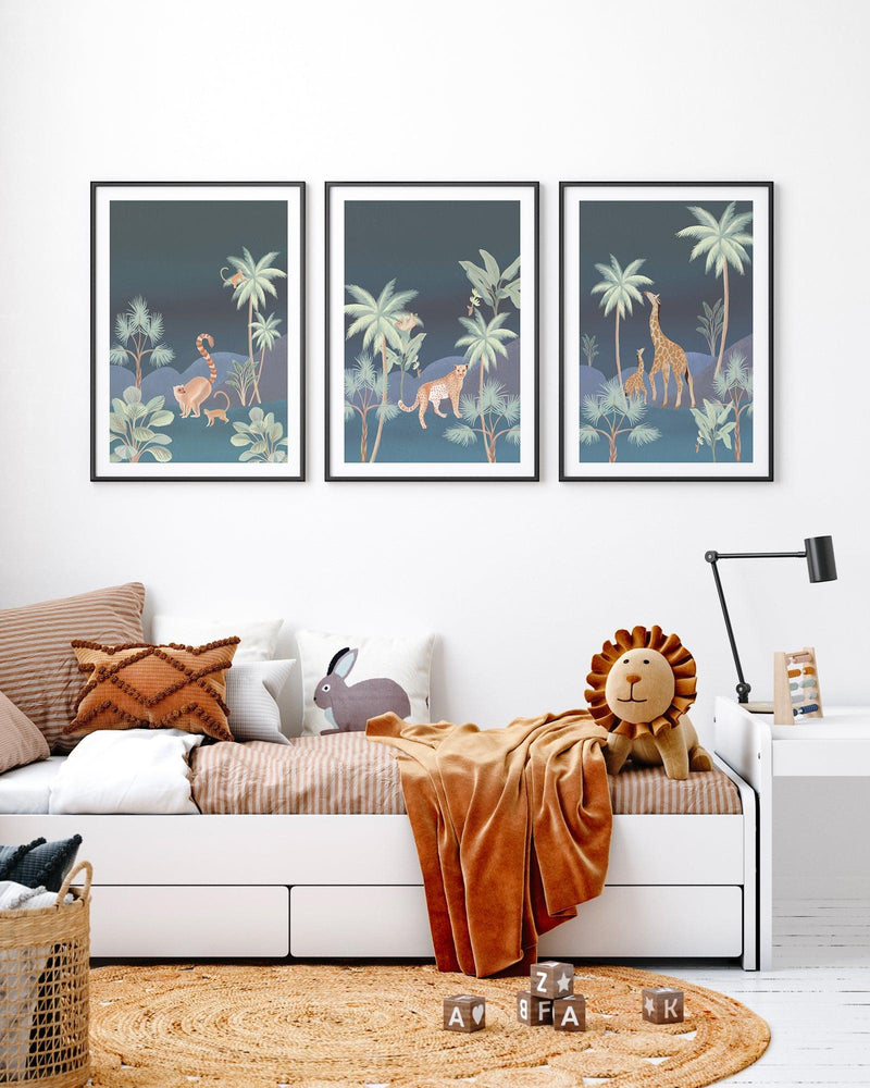 Jungle Cheetah in Midnight Art Print-PRINT-Olive et Oriel-Olive et Oriel-Buy-Australian-Art-Prints-Online-with-Olive-et-Oriel-Your-Artwork-Specialists-Austrailia-Decorate-With-Coastal-Photo-Wall-Art-Prints-From-Our-Beach-House-Artwork-Collection-Fine-Poster-and-Framed-Artwork