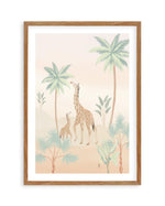 Jungle Giraffes Art Print-PRINT-Olive et Oriel-Olive et Oriel-50x70 cm | 19.6" x 27.5"-Walnut-With White Border-Buy-Australian-Art-Prints-Online-with-Olive-et-Oriel-Your-Artwork-Specialists-Austrailia-Decorate-With-Coastal-Photo-Wall-Art-Prints-From-Our-Beach-House-Artwork-Collection-Fine-Poster-and-Framed-Artwork