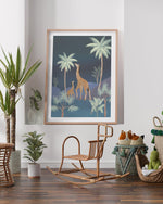 Jungle Giraffes in Midnight Art Print-PRINT-Olive et Oriel-Olive et Oriel-Buy-Australian-Art-Prints-Online-with-Olive-et-Oriel-Your-Artwork-Specialists-Austrailia-Decorate-With-Coastal-Photo-Wall-Art-Prints-From-Our-Beach-House-Artwork-Collection-Fine-Poster-and-Framed-Artwork