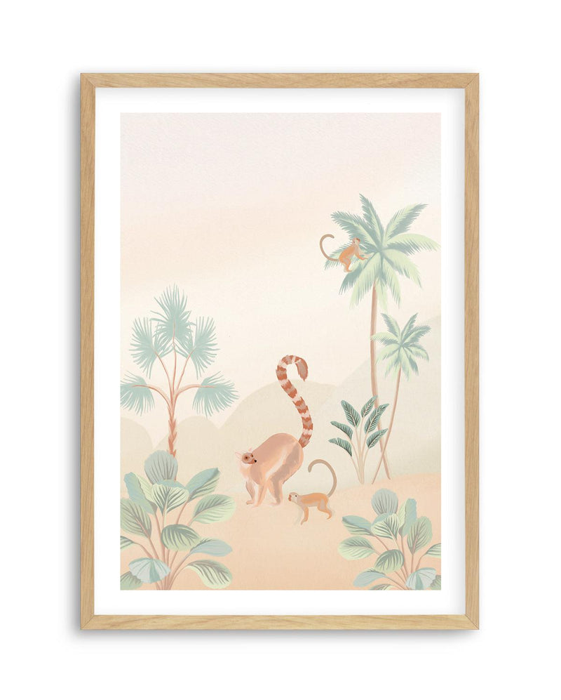 Jungle Monkeys Art Print-PRINT-Olive et Oriel-Olive et Oriel-A5 | 5.8" x 8.3" | 14.8 x 21cm-Oak-With White Border-Buy-Australian-Art-Prints-Online-with-Olive-et-Oriel-Your-Artwork-Specialists-Austrailia-Decorate-With-Coastal-Photo-Wall-Art-Prints-From-Our-Beach-House-Artwork-Collection-Fine-Poster-and-Framed-Artwork