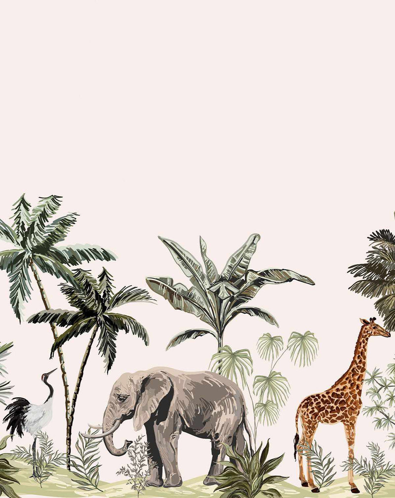 Jungle Mural Wallpaper-Wallpaper-Buy Kids Removable Wallpaper Online Our Custom Made Children√¢‚Ç¨‚Ñ¢s Wallpapers Are A Fun Way To Decorate And Enhance Boys Bedroom Decor And Girls Bedrooms They Are An Amazing Addition To Your Kids Bedroom Walls Our Collection of Kids Wallpaper Is Sure To Transform Your Kids Rooms Interior Style From Pink Wallpaper To Dinosaur Wallpaper Even Marble Wallpapers For Teen Boys Shop Peel And Stick Wallpaper Online Today With Olive et Oriel
