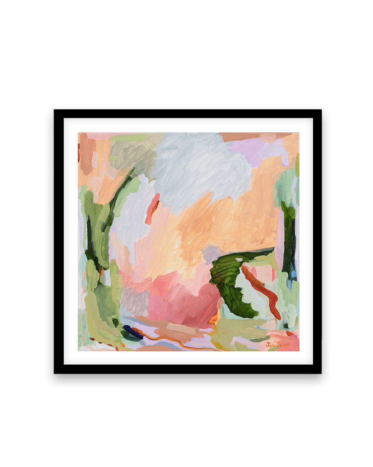 Juniper by Jade Carnell Art Print-PRINT-Order sage mint green framed abstract painting wall art prints online with Olive et Oriel Australia