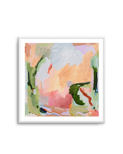 Juniper by Jade Carnell Art Print-PRINT-Order sage mint green framed abstract painting wall art prints online with Olive et Oriel Australia