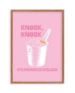 Knock Knock It's Prosecco O'Clock Art Print-PRINT-Olive et Oriel-Olive et Oriel-50x70 cm | 19.6" x 27.5"-Walnut-With White Border-Buy-Australian-Art-Prints-Online-with-Olive-et-Oriel-Your-Artwork-Specialists-Austrailia-Decorate-With-Coastal-Photo-Wall-Art-Prints-From-Our-Beach-House-Artwork-Collection-Fine-Poster-and-Framed-Artwork