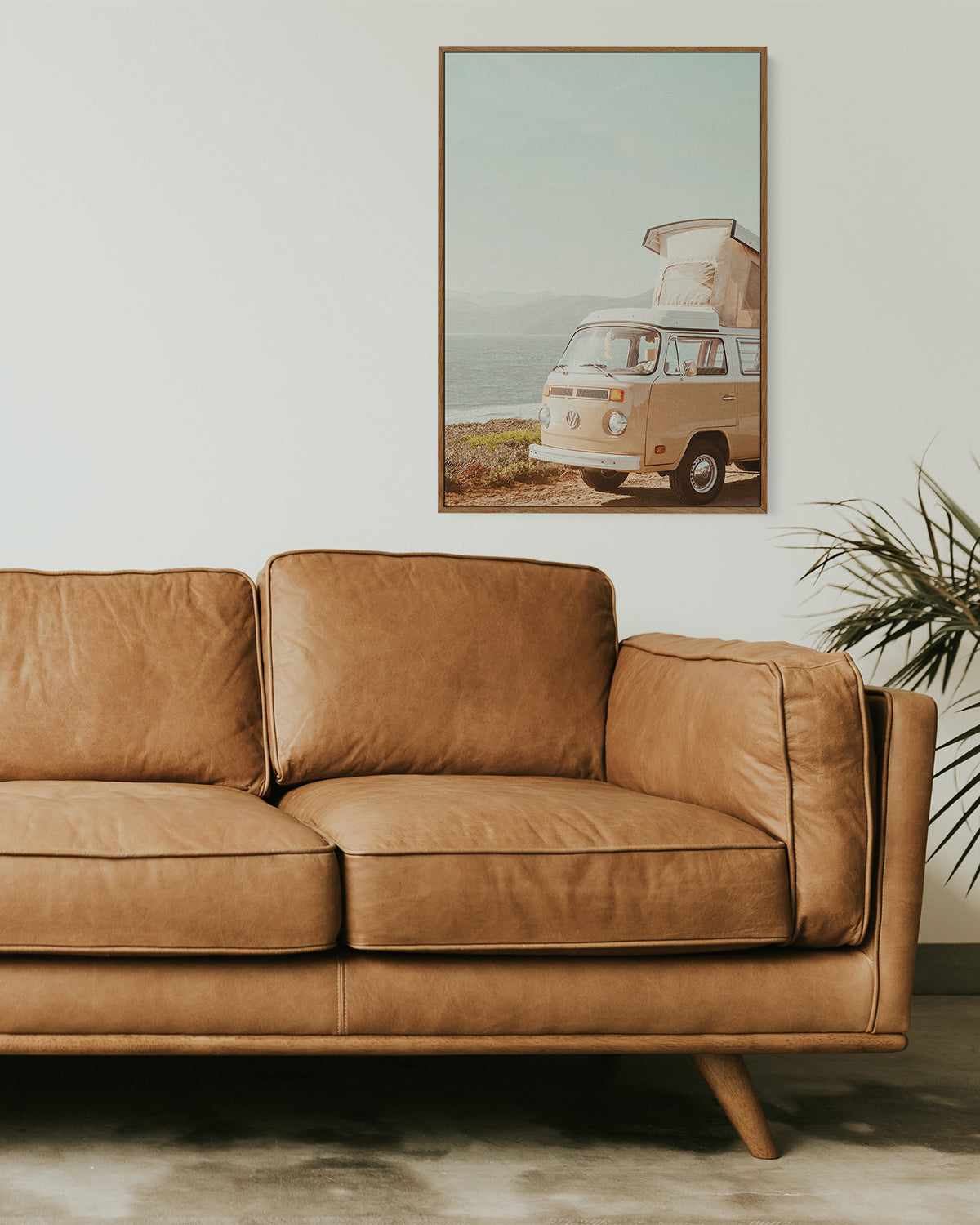 Kombi Beach Camper PT by Caleb Morris | Framed Canvas Art Print