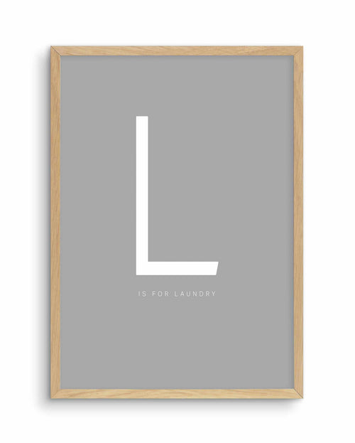 L is for Laundry Art Print-PRINT-Olive et Oriel-Olive et Oriel-A4 | 8.3" x 11.7" | 21 x 29.7cm-Oak-With White Border-Buy-Australian-Art-Prints-Online-with-Olive-et-Oriel-Your-Artwork-Specialists-Austrailia-Decorate-With-Coastal-Photo-Wall-Art-Prints-From-Our-Beach-House-Artwork-Collection-Fine-Poster-and-Framed-Artwork