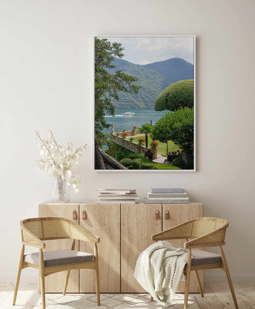 Lake Como Views by Kamalia Studio | Framed Canvas Art Print